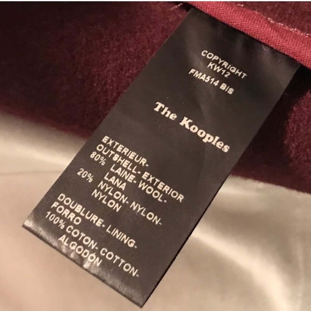 The Kooples Burgundy Moto Cape Coat Jacket - Picture 8 of 16